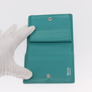 PRADA Compact Wallet Leder Smaragdgrün Auth 163735-8