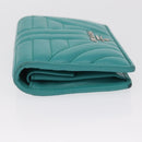 PRADA Compact Wallet Leder Smaragdgrün Auth 163735-4