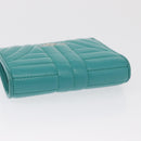 PRADA Compact Wallet Leder Smaragdgrün Auth 163735-5
