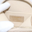 CHANEL Matelasse Earphone case Pouch Leather Champagne Gold CC Auth 163737SAM-13