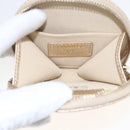 CHANEL Matelasse Earphone case Pouch Leather Champagne Gold CC Auth 163737SAM-14