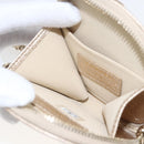 CHANEL Matelasse Earphone case Pouch Leather Champagne Gold CC Auth 163737SAM-16