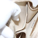 CHANEL Matelasse Earphone case Pouch Leather Champagne Gold CC Auth 163737SAM-17