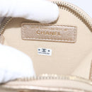 CHANEL Matelasse Earphone case Pouch Leather Champagne Gold CC Auth 163737SAM-18