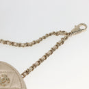 CHANEL Matelasse Earphone case Pouch Leather Champagne Gold CC Auth 163737SAM-19