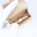 CHANEL Matelasse Earphone case Pouch Leather Champagne Gold CC Auth 163737SAM-26