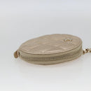 CHANEL Matelasse Earphone case Pouch Leather Champagne Gold CC Auth 163737SAM-5