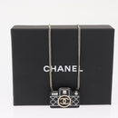 CHANEL COCO Mark Camera Necklace metal Black CC Auth 163738SM-17