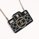 CHANEL COCO Mark Camera Necklace metal Black CC Auth 163738SM-3