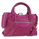 BALENCIAGA Classic Mini City Bag Leather 2way Pink Gold 300295 Auth 163743SAV-1
