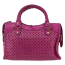 BALENCIAGA Classic Mini City Bag Leather 2way Pink Gold 300295 Auth 163743SAV-2