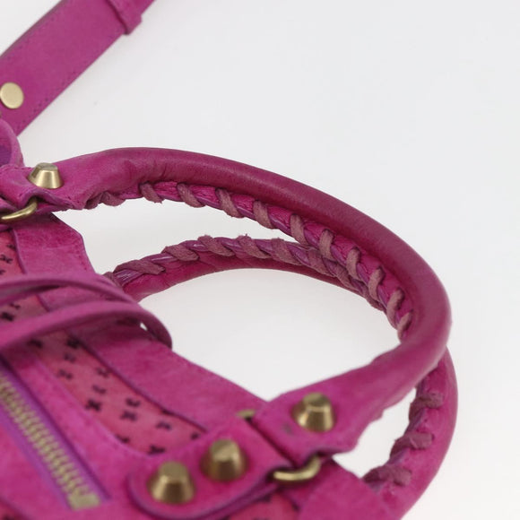 BALENCIAGA Classic Mini City Bag Leather 2way Pink Gold 300295 Auth 163743SAV