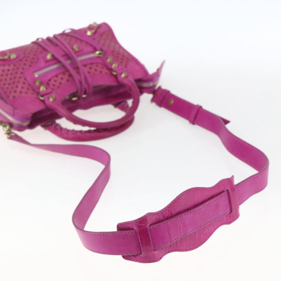 BALENCIAGA Classic Mini City Bag Leather 2way Pink Gold 300295 Auth 163743SAV