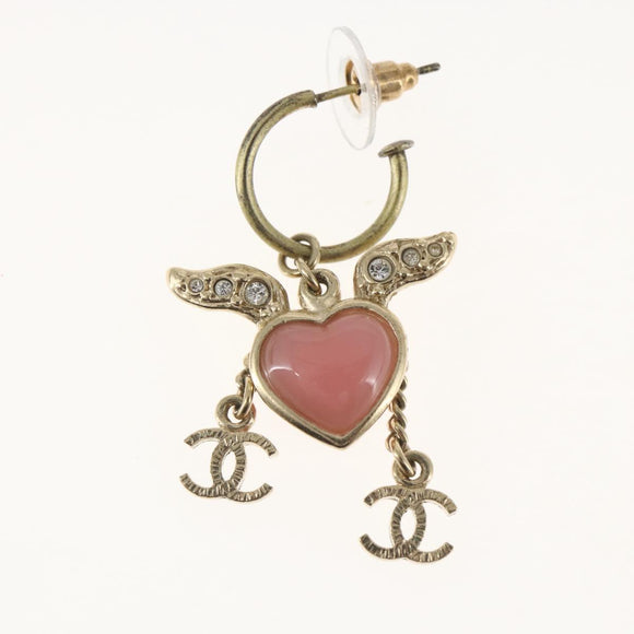 CHANEL COCO Mark Pierce metal Gold Tone CC Auth 163747SAM