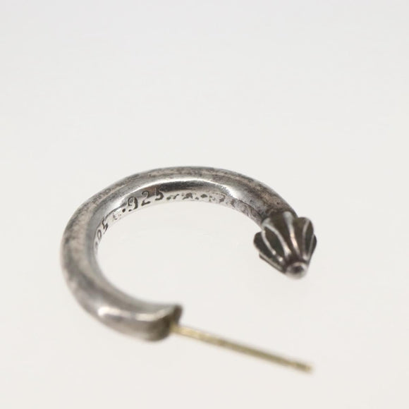Chrome Hearts Plain Hoop Earring Ag925 Silver Auth 163748SM