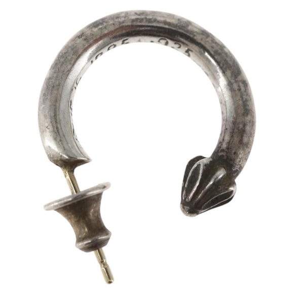 Chrome Hearts Plain Hoop Earring Ag925 Silver Auth 163748SM