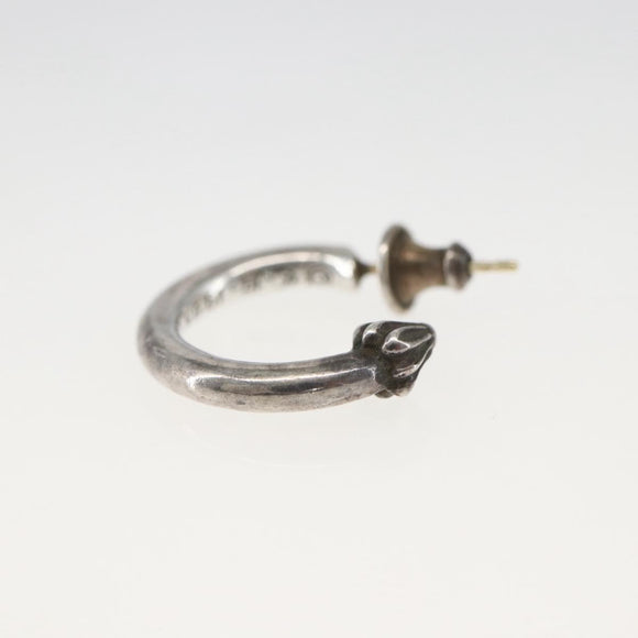Chrome Hearts Plain Hoop Earring Ag925 Silver Auth 163748SM