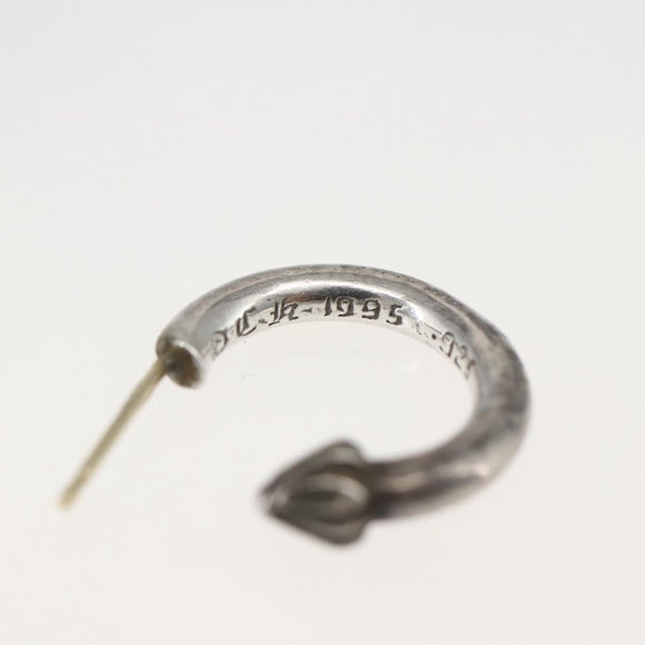 Chrome Hearts Plain Hoop Earring Ag925 Silver Auth 163748SM