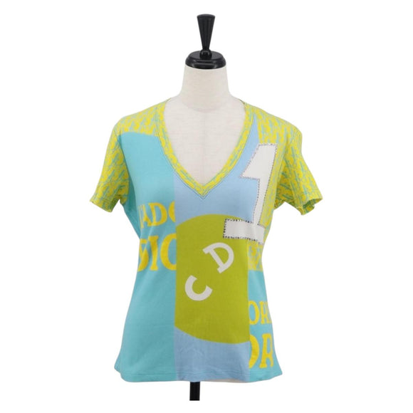 Christian Dior Short Sleeved T Shirt Cotton Yellow Auth 163750M