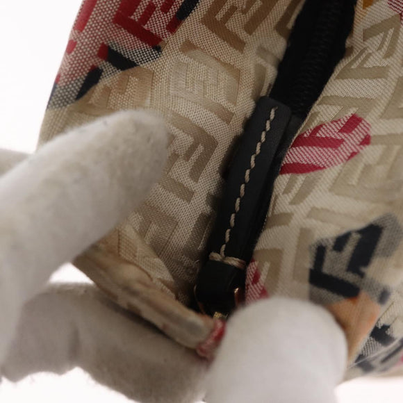 FENDI Zucchino Canvas Tote Bag Multicolor Gold Auth 163762