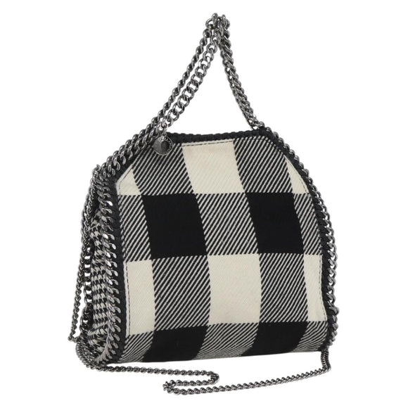 Stella MacCartney Chain Falabella Bag Canvas Black Silver 371223 Auth 163763
