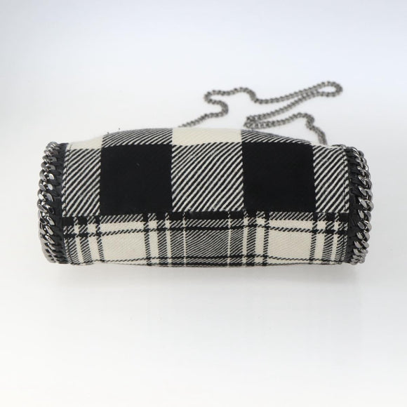 Stella MacCartney Chain Falabella Bag Canvas Black Silver 371223 Auth 163763
