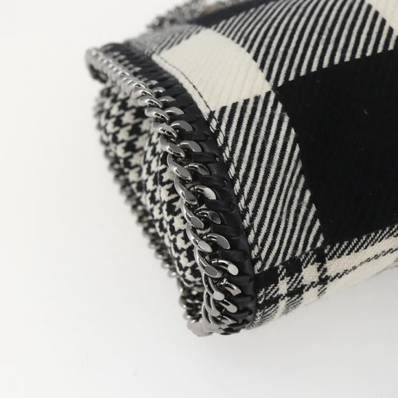Stella MacCartney Chain Falabella Bag Canvas Black Silver 371223 Auth 163763