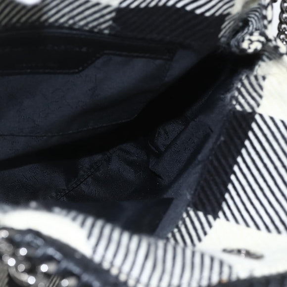 Stella MacCartney Chain Falabella Bag Canvas Black Silver 371223 Auth 163763