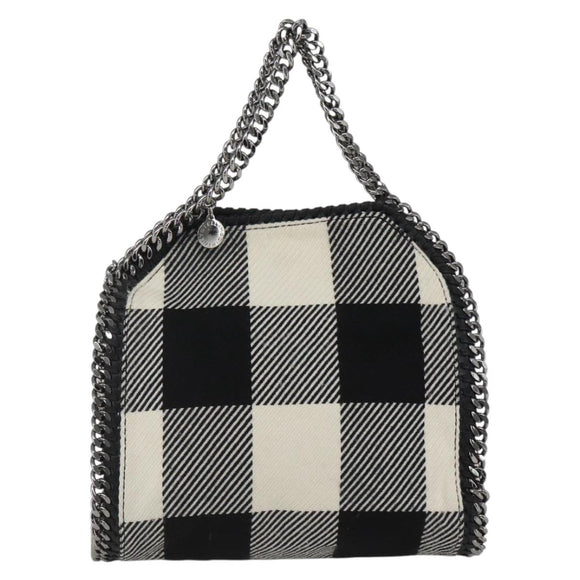 Stella MacCartney Chain Falabella Bag Canvas Black Silver 371223 Auth 163763