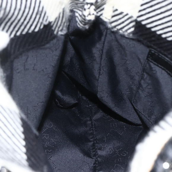 Stella MacCartney Chain Falabella Bag Canvas Black Silver 371223 Auth 163763
