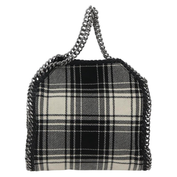 Stella MacCartney Chain Falabella Bag Canvas Black Silver 371223 Auth 163763
