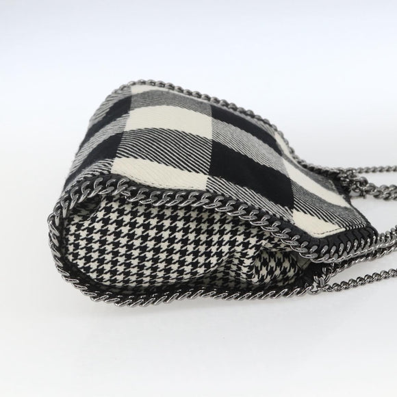 Stella MacCartney Chain Falabella Bag Canvas Black Silver 371223 Auth 163763