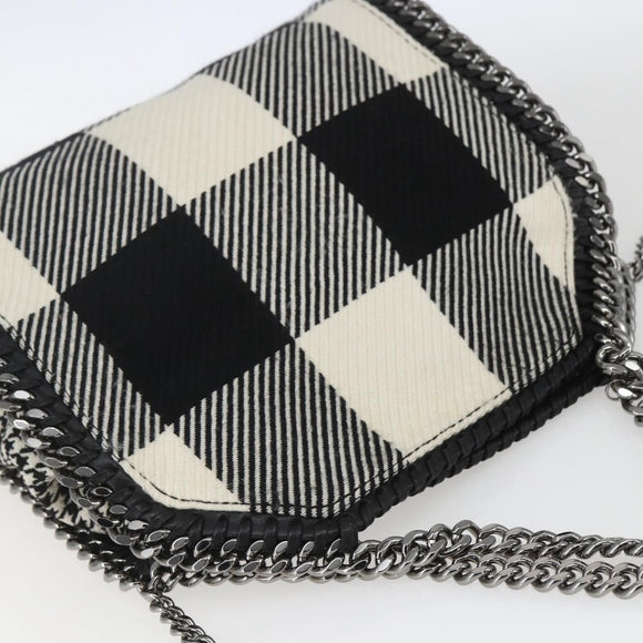 Stella MacCartney Chain Falabella Bag Canvas Black Silver 371223 Auth 163763