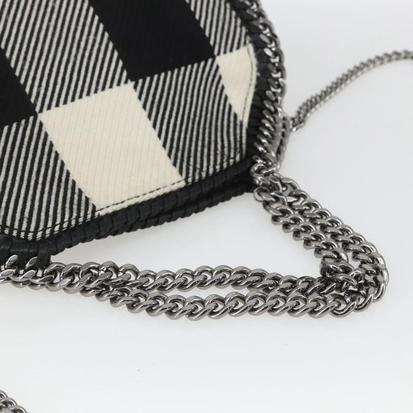 Stella MacCartney Chain Falabella Bag Canvas Black Silver 371223 Auth 163763