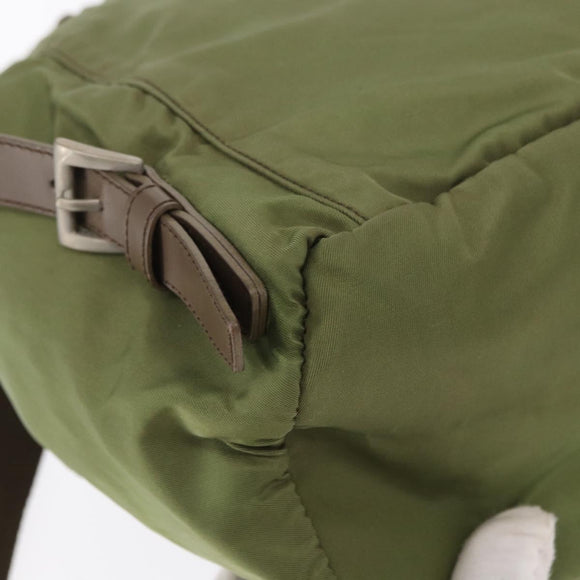 PRADA Backpack Nylon Green Silver Auth 163764