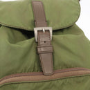 PRADA Backpack Nylon Green Silver Auth 163764-10