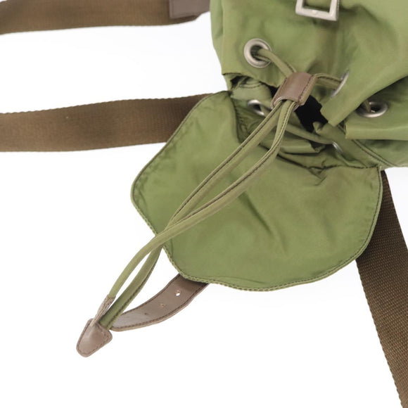 PRADA Backpack Nylon Green Silver Auth 163764