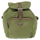 PRADA Backpack Nylon Green Silver Auth 163764-13