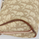 Christian Dior Trotter Canvas Romantic Shoulder Bag PVC Beige Silver Auth 163773-14