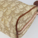 Christian Dior Trotter Canvas Romantic Shoulder Bag PVC Beige Silver Auth 163773-15