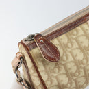 Christian Dior Trotter Canvas Romantic Shoulder Bag PVC Beige Silver Auth 163773-10