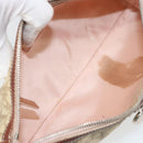 Christian Dior Trotter Canvas Romantic Shoulder Bag PVC Beige Silver Auth 163773-11