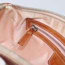 Christian Dior Trotter Canvas Romantic Shoulder Bag PVC Beige Silver Auth 163773-21