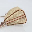 Christian Dior Trotter Canvas Romantic Shoulder Bag PVC Beige Silver Auth 163773-4