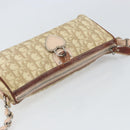 Christian Dior Trotter Canvas Romantic Shoulder Bag PVC Beige Silver Auth 163773-6