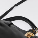 Salvatore Ferragamo Gancini Hand Bag Leather 2way Black Gold Auth 163780-14