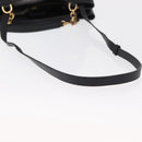 Salvatore Ferragamo Gancini Hand Bag Leather 2way Black Gold Auth 163780-8