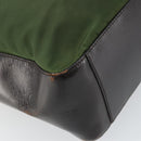 PRADA Tote Bag Nylon Khaki Silver Auth 163781-14