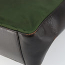 PRADA Tote Bag Nylon Khaki Silver Auth 163781-15