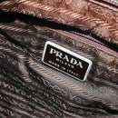 PRADA Tote Bag Nylon Khaki Silver Auth 163781-18